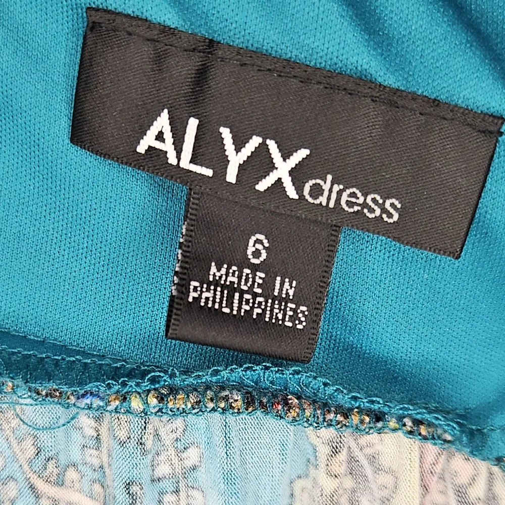 ALYX Teal & Orange Vibrant Paisley Halter Maxi Sundress - Picture 4 of 7